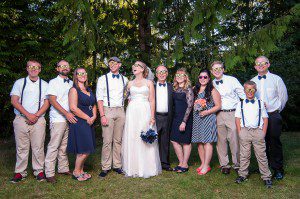 Family photo at wedding Oakland A's Fans