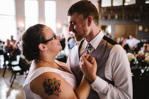 Bride and groom during their first dance
