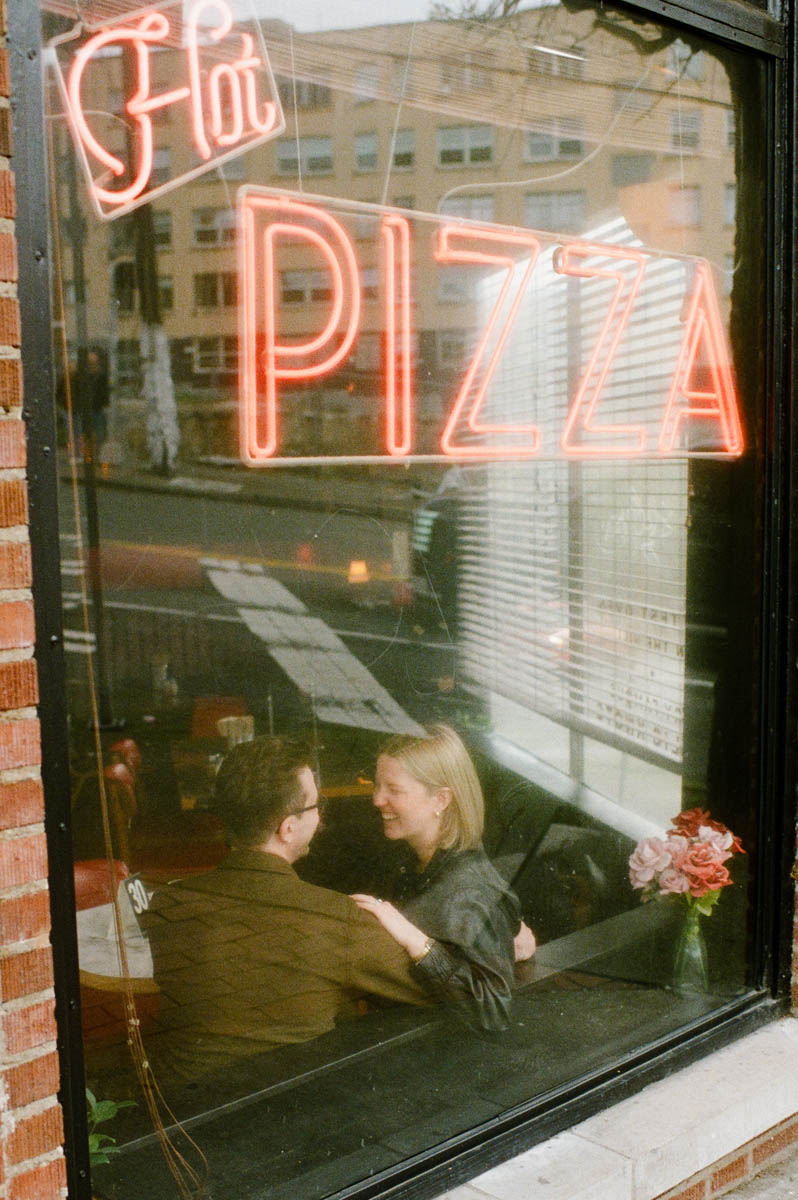 Romantic film engagement photos in Seattle Washington